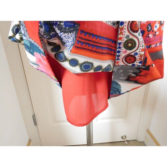 Gorgeous Anthropologie VANESSA VIRGINIA Persian Rose Red Tassel Sleeve Dress SM - Picture 11 of 12